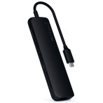 Satechi Slim USB-C MultiPort-adapter (HDMI/Ethernet/USB-A/USB-C/kortleser) Svart