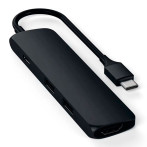 Satechi Slim USB-C MultiPort-adapter (HDMI/USB-A/USB-C) Svart