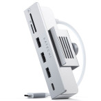 Satechi Clamp Hub t/iMac (USB-C/USB-A/kortleser) Sølv