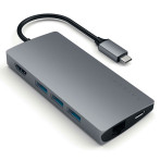 Satechi V2 USB-C multiportadapter (USB-A/kortleser/USB-C/kortleser) Space Grey