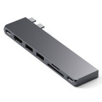 Satechi USB-C Pro Hub Slim (USB-C/USB-A/HDMI/kortleser) Mellomgrå