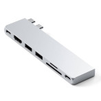 Satechi USB-C Pro Hub Slim (USB-C/USB-A/HDMI/kortleser) Sølv