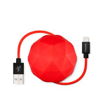 Usbepower Cosmo Lightning-kabel med etui - 1,2 m (USB-A/Lightning) Rød