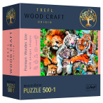 Trefl Woodcraft Origin - Wild Cats in the Jungle Puzzle (500 biter)