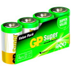GP Batterier Super D/LR20 Batterier (Alkaliske) 4pk