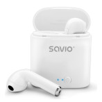 Savio TWS-01 Bluetooth TWS In-Ear ørepropper m/etui (4 timer) Hvit