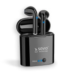 Savio TWS-02 Bluetooth TWS ørepropper m/etui (4 timer) Sort