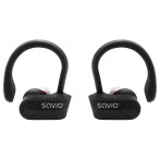Savio TWS-03 TWS Around-Ear Bluetooth-ørepropper m/etui (5 timer) Svart