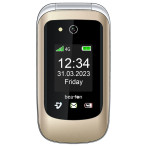 Bea-Fon SL720i LTE 4G flip-telefon med store nøkler (2,8 tm) Champagne