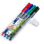 Staedtler Lumocolor Permanent Marker - 1mm (rød/svart/grønn/blå) 4pk