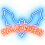Neolia NNE17 Neon Plexi LED Neon Sign (USB) Rød/Blå Halloween/flaggermus