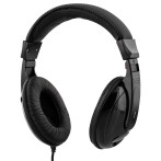 Deltaco Over-Ear-hodetelefoner med volumkontroll - 2,5 m (3,5 mm) svart
