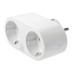 Deltaco Smart WiFi dobbel stikkontakt m/energimåler (13A/2400W)