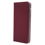 Smart Magnetic Flip Cover iPhone 15 Pro Max (kunstig skinn/TPU) Bordeaux
