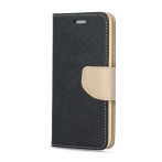 Smart Fancy Flipcover iPhone 15 Plus (kunstig skinn/TPU) Svart/gull