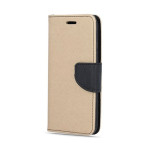 Smart Fancy Flipcover iPhone 15 Plus (kunstig skinn/TPU) Gull/Sort