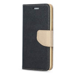 Smart Fancy Flipcover iPhone 15 Pro (kunstig skinn/TPU) Svart/gull