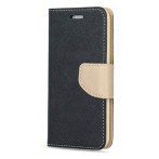 Smart Fancy Flipcover iPhone 15 Pro Max (kunstig skinn/TPU) svart/gull