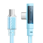 Mcdodo CA-3452 vinklet USB-C-kabel m/skjerm - 1,2 m (USB-C/USB-C) Blå