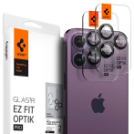 Spigen EZ Fit Optik Pro kamerabeskyttelsesglass for iPhone 14 Pro/14 Pro Max (svart) 2pk