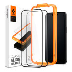 Spigen tR AlignMaster skjermbeskytter m/applikator t/iPhone 15 Pro Max (9H) Svart - 2pk
