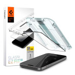 Spigen tR EZ Fit HD skjermbeskytter m/applikator t/iPhone 15 Plus (9H) Svart