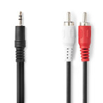 Nedis Minijack til Phono-kabel - 3m (3,5 mm/RCA)