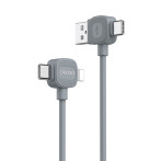 Dudao L20S 4-i-1 hurtigladekabel - 1m (USB-A/USB-C/Lyn)