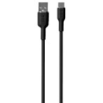 Puro Icon Myk USB-kabel - 1,5 m (USB-A/USB-C) Svart