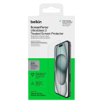 Belkin Screenforce UltraGlass2 skjermbeskyttelse for iPhone 15 Plus/14 Pro Max (antibakteriell)