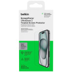 Belkin Screenforce UltraGlass2 Skjermbeskyttelse for iPhone 15/14 Pro (antibakteriell)