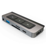 Hyper Drive Media 6-i-1 USB-C Dock t/iPad Pro/Air (USB-A/HDMI/kortleser/USB-C/3,5 mm)