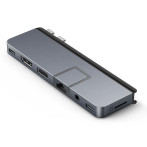 Hyper Drive Duo Pro 7-i-2 USB-C-dokkingstasjon (USB-A/USB-C/HDMI/LAN/kortleser)