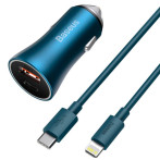 Baseus Golden Contactor Pro 40W USB-billader m/Lightning-kabel (USB-C/USB-A)