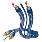 In-Akustik Premium Phono-kabel m/jord - 0,75 m (2xRCA hann/2xRCA hann)
