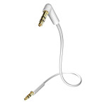 In-Akustik Premium MP3 Minijack-kabel med 90 graders vinkel - 0,5 m (3,5 mm hann/hann)
