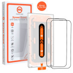 Mobile Origin Orange Skjermbeskyttelse for iPhone 15 Pro Max m/ramme + applikator (9H) 2pk