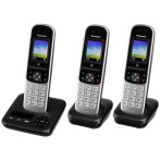 Panasonic KX-TGH723GS Fasttelefon m/dokk (m/svar) 3pk - Svart