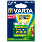 Varta Recharge Accu Power Oppladbart AAA-batteri 550mAh (NiMH) 4pk