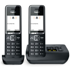 Gigaset Comfort 550A Duo fasttelefon m/dokk (2xtelefoner) svart/krom