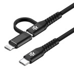 Celly 2-i-1 USB-C-kabel 100W - 2m (USB-C/Lightning)