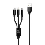 Forever 3-i-1 USB-A Multi-kabel - 1,2 m (USB-C/MicroUSB/Lightning)