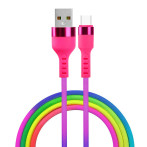 Setty KNA-C Lightning-kabel - 1,2m 2,1A (USB-C/Lightning) Rainbow