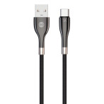 Forever Sleek 3A USB-C-kabel - 1m (USB-A/USB-C) Svart
