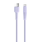 Setty USB-C-kabel 2.1A - 1.5m (USB-A/USB-C) lys lilla