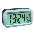 TFA Lumio Plus digital vekkerklokke m/termometer (radiostyrt) svart/sølv
