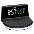 TFA Charge-It vekkerklokke med trådløs Qi-lading + USB-lading (stemningslys)