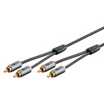 Goobay Stereo Phono-kabel - 3 m (2xRCA hann/2xRCA hann) Sharkskin Grey