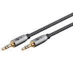 Goobay Minijack-kabel – 0,5 m (3,5 mm hann/hann) haiskinn grå