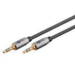 Goobay Minijack-kabel - 1m (3,5 mm hann/hann) Sharkskin Grey